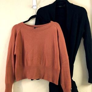 Theory 100% Cashmere Sweater Bundle Small Black Cardigan Crew Neck Cozy Soft